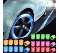 ZKSXOA Tapas de Válvula de Neumático,25 PCS Tapas Luminosas para Válvulas de Aire, Universal Fluorescente Tapones de Válvula de Plástico con Anillo de Sellado para Coche, SUV, Moto, Camione
