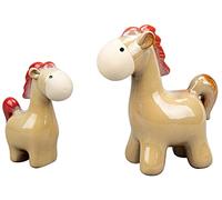ZKSYLSM 2 figuras de cerámica coleccionables de caballos de estilo vintage, estatua de cerámica para manualidades, estatua de animales, escultura abstracta para decoración de mesa del hogar