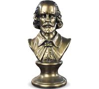 ZKSYLSM Estatua de Bronce con Busto de Shakespeare - Escultura de Resina de 12 Pulgadas para decoración de Biblioteca y Piano