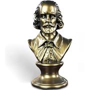 ZKSYLSM Estatua de Bronce con Busto de Shakespeare - Escultura de Resina de 12 Pulgadas para decoración de Biblioteca y Piano
