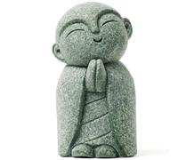 ZKSYLSM Figuras de Buda de piedra de Buda, decoración de Feng Shui, estatua de jardín japonesa, pequeño Buda para riqueza, buena suerte y paz, decoración de coche para oficina en casa (monje jizo)