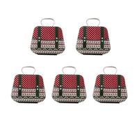 Zktfyshk 5 cajas de dulces de hierro con temática navideña, lata de dulces de Navidad con asa de transporte, contenedor de almacenamiento decorativo para regalos