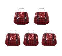 Zktfyshk 5 cajas de dulces de hierro con temática navideña, lata de dulces de Navidad con asa de transporte, contenedor de almacenamiento decorativo para regalos