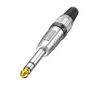 Zktfyshk Adaptador macho de 6,35 mm, contactos de oro de 24 quilates, carcasa de metal reforzado, tornillo de seguridad para organizadores de eventos, conector macho para radiodifusores