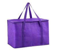 Zktfyshk Bolsa de comestibles reutilizable con aislamiento térmico, bolsa plegable para entrega de alimentos con cremallera superior para oficina, almuerzo, camping, barbacoa, Como se muestra en la