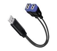 Zktfyshk Cable de extensión USB doble USB hembra a USB macho para transmisión de alimentación y datos, extensor USB de 20 cm