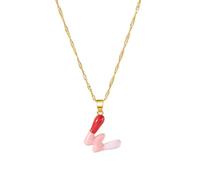 Zktfyshk Collar de aleación de letras coloridas individualizado, cadena ajustable, uso diario, gargantilla con colgante de letra para mujer, único, 55+3CM, Metal