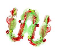 Zktfyshk Decoración de árbol de Navidad con cuentas rojas, corona de malla de poliéster para fiestas de vacaciones y hogar
