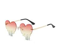 Zktfyshk Gafas de sol de moda con forma de corazón para mujer, sin montura, para carnavales, fiestas y celebraciones de vacaciones, todo a juego