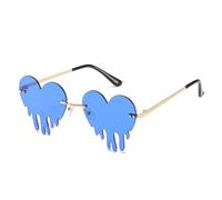 Zktfyshk Gafas de sol de moda con forma de corazón para mujer, sin montura, para carnavales, fiestas y celebraciones de vacaciones, todo a juego