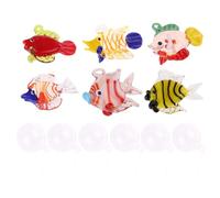 Zktfyshk Juego de 6 colgantes de cristal con forma de burbujas de peces para decoración de acuario, flotadores para decoración