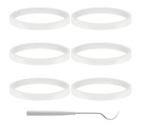 Zktfyshk Juego de 6 mezcladoras de goma protectoras a prueba de fugas blancas para licuadoras de la serie Auto, fáciles de reemplazar, anillos de junta de sellado de silicona, extractor, pieza de
