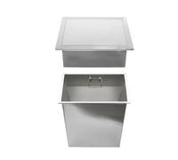 zktoermn Basurero cuadrado de acero inoxidable con ojal de superficie cepillada y tapa abatible para encimera, ideal para hogares, restaurantes, cafeterías y oficinas.(Silver,12.5L)