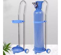 zktoermn Carrito de Cilindro de oxígeno de Acero Inoxidable, Carrito de Tanque de oxígeno rodante Portador de Carrito de Cilindro de oxígeno portátil con Ruedas(17x80cm)