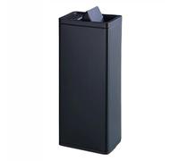 zktoermn Cubo de basura de acero inoxidable, cenicero rectangular de pie, acabado elegante, cubo de basura alto para cocina, ideal para uso comercial y viviendas unifamiliares.(Black,30x22x65cm)