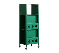 zktoermn Estantería de Almacenamiento Estrecha, librería Decorativa de Madera en Forma de Cubo, Carrito con Ruedas de Gran Capacidad para almacenar Libros, revistas y periódicos.(Verde)