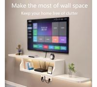 zktoermn Mobile TV sospeso, Mobile TV a parete con ripiano aperto, Moderno Centro di Intrattenimento, Grande Mobiletto Porta TV da Parete per Sotto TV, Soggiorno, Camera da Letto(Black,150cm/59in)