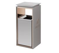 zktoermn Papelera de acero inoxidable de alta resistencia, resistente a huellas dactilares, contenedor de residuos comercial para exteriores: ideal para el hogar, la oficina(Silver-A,33x33x76cm)