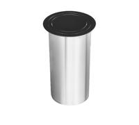 zktoermn Papelera empotrada con tapa, superficie cepillada, tapa de acero inoxidable, redonda, ideal para cocina, restaurante, hotel y oficina.(Black,29cm)