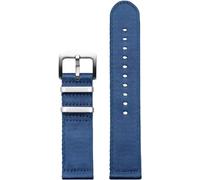 ZKXGVBRWQHT Sailcloth Correa de reloj clásica de nailon, 20 a 22 mm, cómoda, engrosada y sedosa for hombres, absorbente de sudor de liberación rápida, 1 pieza(Blue Silvery Clasp,22mm)