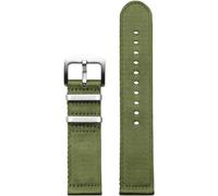 ZKXGVBRWQHT Sailcloth Correa de reloj clásica de nailon, 20 a 22 mm, cómoda, engrosada y sedosa for hombres, absorbente de sudor de liberación rápida, 1 pieza(Army Green Silvery Clasp,20mm)