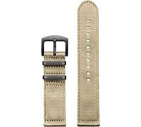 ZKXGVBRWQHT Sailcloth Correa de reloj clásica de nailon, 20 a 22 mm, cómoda, engrosada y sedosa for hombres, absorbente de sudor de liberación rápida, 1 pieza(Khaki Black Clasp,22mm)