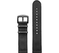 ZKXGVBRWQHT Sailcloth Correa de reloj clásica de nailon, 20 a 22 mm, cómoda, engrosada y sedosa for hombres, absorbente de sudor de liberación rápida, 1 pieza(Black Black Clasp,22mm)