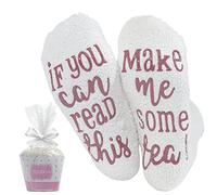 Zkxiyuan Calcetines de té de lujo con paquete de regalo de cupcakes con texto en inglés "If You Can Read This Make Me Some Tea", divertidos regalos novedosos para mujeres, esposa, madre, hija, novia,
