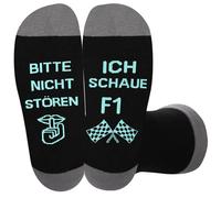 Zkxiyuan Fórmula 1 Calcetines Regalo- Por favor, No Molestar Estoy mirando F1 Calcetines para Él & Ella, Regalos Divertidos para Adultos, negro / plata, Talla única