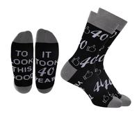 Zkxiyuan Regalos de cumpleaños de 40, 50, 60, 70 años para hombres, ideas de regalo personalizadas de 1955, 1965, 1975, 1985, 1985, novedosos, divertidos calcetines de algodón hasta la pantorrilla 9