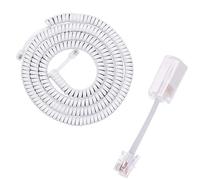 Zkydhbd 1 juego de cable giratorio de 360 grados RJ9 para teléfono fijo, cable para teléfono y desenredante