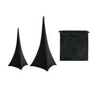 Zkydhbd 1 juego de funda para soporte de altavoz, tela de elastano negro con apertura superior para ocultar cables, bolsa de almacenamiento incluida, funda protectora para patas de trípode