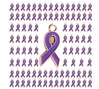 Zkydhbd 100 colgantes de cinta de larga duración para concienciación sobre el cáncer de mama, colgante de esperanza, accesorio colgante, colgantes de colores mixtos, talla única, como se describe