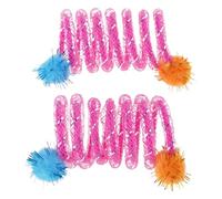 Zkydhbd 2 piezas de bolas de felpa coloridas interactivas, juguete para gatos que fomenta el juego y la exploración para estimulador energético de gatitos curiosos gatos