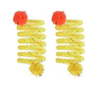 Zkydhbd 2 piezas de bolas de felpa coloridas interactivas, juguete para gatos que fomenta el juego y la exploración para estimulador energético de gatitos curiosos gatos