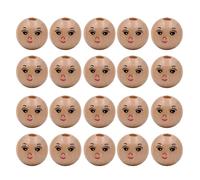 Zkydhbd 20 piezas por lote de cuentas de madera con cara sonriente para niños, accesorios de joyería, brazalete, cadena para el cuello, suministros para padres e hijos, actividades interactivas