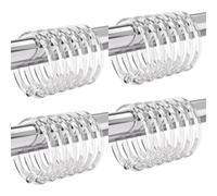 Zkydhbd 24 ganchos de baño resistentes al óxido con cierre seguro de juntas tóricas, diseño portátil para cortinas fáciles, accesorios de baño transparentes