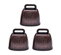 Zkydhbd 3 campanas de cobre para pastoreo de ovejas, caballo, vaca, campanas de latón, para animales de granja, ganado, cabras, granja, bronce fuerte, bola de arco iris, bolas de espuma para mascotas