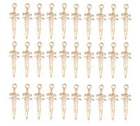 Zkydhbd 30 collares colgantes de espadas pequeñas, accesorios de joyería adecuados para joyas creativas y proyectos de manualidades hechos a mano