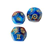 Zkydhbd 3lots Mystical - Juego de dados de purpurina de 12 caras para adivinaciones y guía de estrellas para prácticas espirituales, dados profesionales equilibrados de adivinación