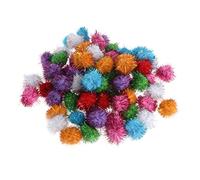 Zkydhbd 70 bolas coloridas interactivas para masticar gatitos pequeños, divertidas bolas de felpa para gatito sonajero