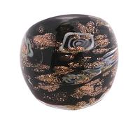 Zkydhbd Anillos de cristal de Murano hechos a mano con adornos de arena dorada, accesorios étnicos elegantes para fiestas, para mujeres y niñas, étnicos
