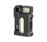 Zkydhbd Base de luz de trabajo recargable con cabezal giratorio, pantalla de batería y advertencia para emergencias y actividades al aire libre, trabajo LED giratorio