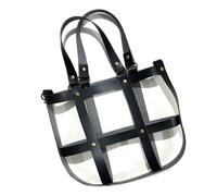 Zkydhbd Bolsa de malla intercambiable, hecha a mano, cubierta tejida de poliuretano con correa ancha ajustable para combinar atuendos personalizables, elegante bolso intercambiable, Black, One Size