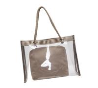 Zkydhbd Bolsas de hombro transparentes contemporáneas resistentes al agua grandes y bolsas de maquillaje para gimnasio o actividades al aire libre, bolso de mano transparente de PVC, Khaki, One Size
