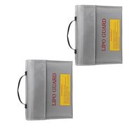 Zkydhbd Bolsas protectoras resistentes al agua para baterías de litio, pequeña solución de almacenamiento, multiusos, para viajes, camping, baterías esenciales ignífugas, 2 piezas negro