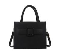 Zkydhbd Bolso cruzado de gran capacidad para mujer, hombro a juego, vintage, piel sintética, asa superior, bolso de mano para mujer, gran capacidad, asa superior, bandolera, hombro chic, Black, One