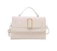 Zkydhbd Bolso cruzado de piel sintética con asa superior para el día a día, de piel sintética, para llevar al hombro o al hombro, decorado con metal, White, One Size