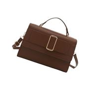 Zkydhbd Bolso cruzado de piel sintética con asa superior para el día a día, de piel sintética, para llevar al hombro o al hombro, decorado con metal, Color café, One Size