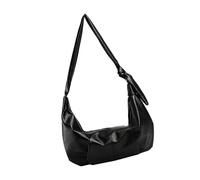 Zkydhbd Bolso de hombro retro para mujer, diseño de bolas de masa hervida de tendencia, bandolera simple de gran capacidad, mensajero de gran capacidad, para estudiantes, escuela, mensajero, Black
